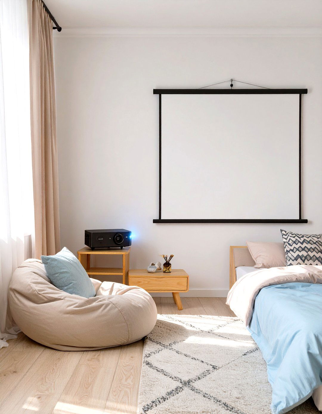 Teen Bedroom with a Projector for Movie Nights - 30 teen girls bedroom ideas