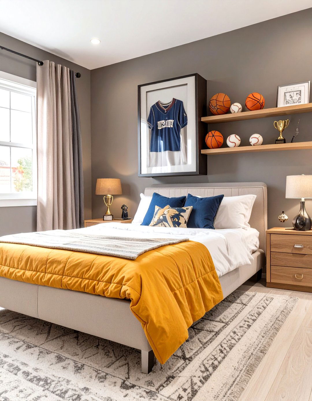 Teenage Boy Bedroom Showcasing Sports Memorabilia - 30 teenage boy bedroom ideas
