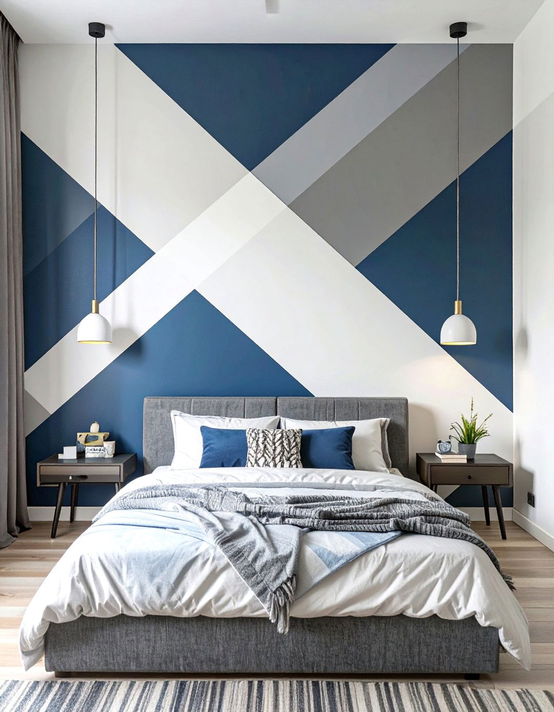 Teenage Boy Bedroom with a Geometric Pattern Wall - 30 teenage boy bedroom ideas