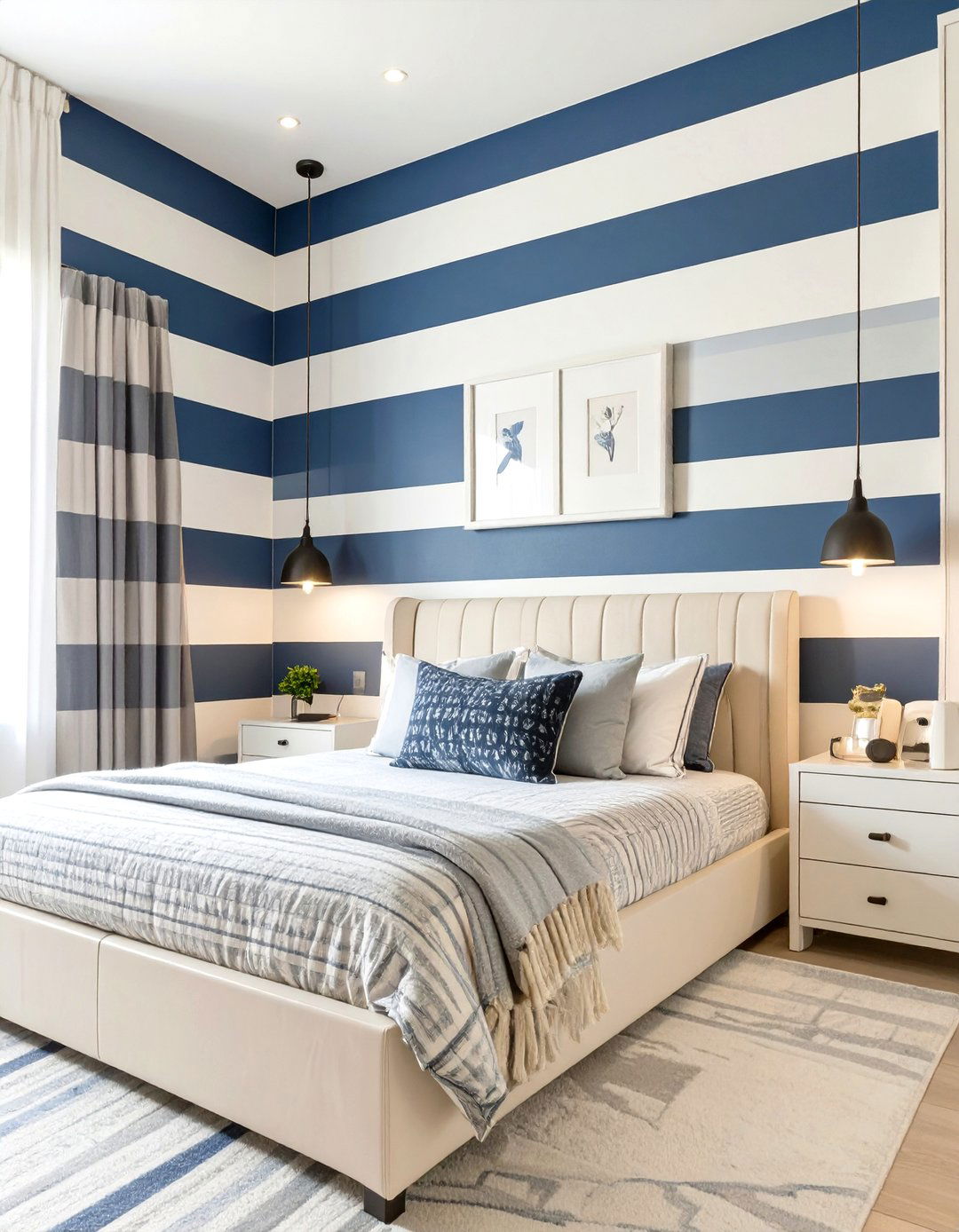Teenage Boys Room with Striped Wall Accents - 30 teenage boys room ideas