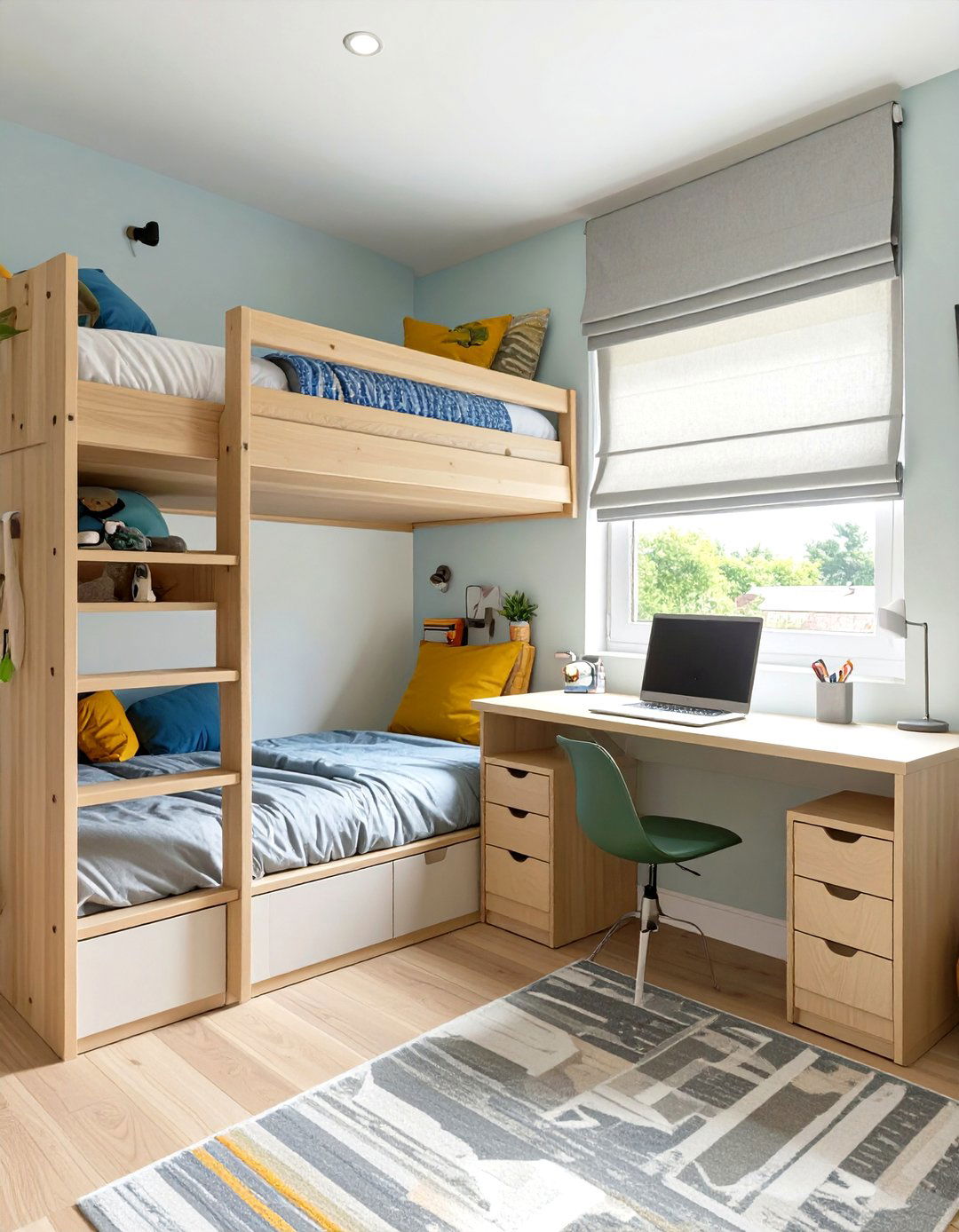 Teenage Boys Room with a Built In Loft Bed and Desk - 30 teenage boys room ideas