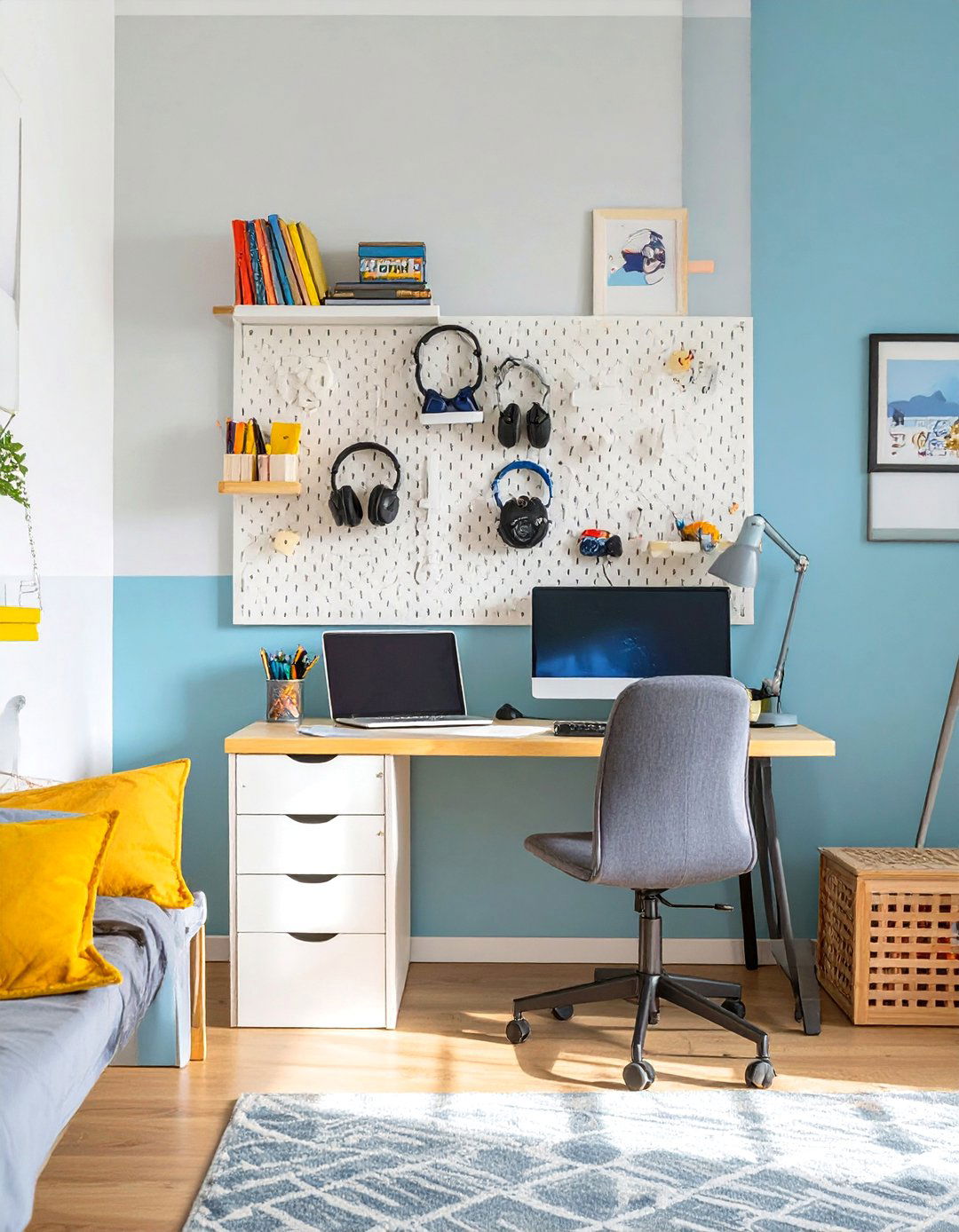 Teenage Boys Room with a Pegboard Organizer Wall - 30 teenage boys room ideas