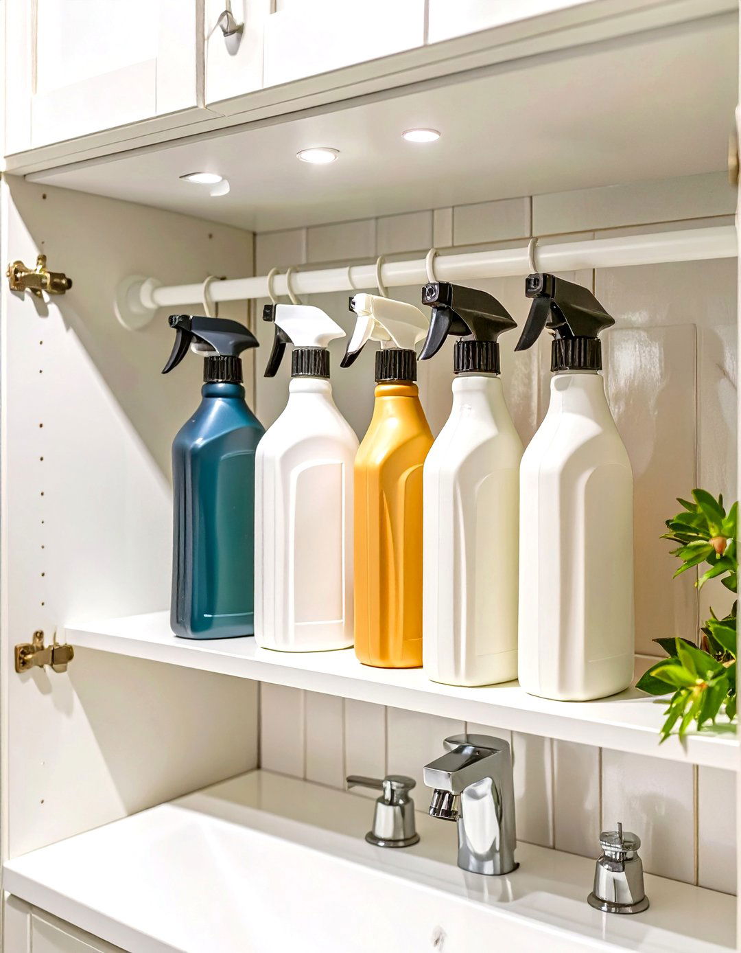 Tension Rod Under Bathroom Sink Storage for Bottles - 30 under bathroom sink storage ideas