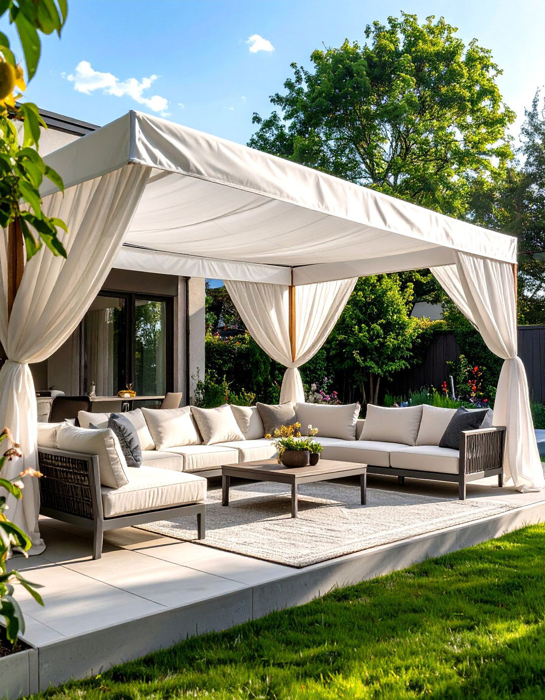 Tensioned Fabric Canopy - 30 patio shade ideas