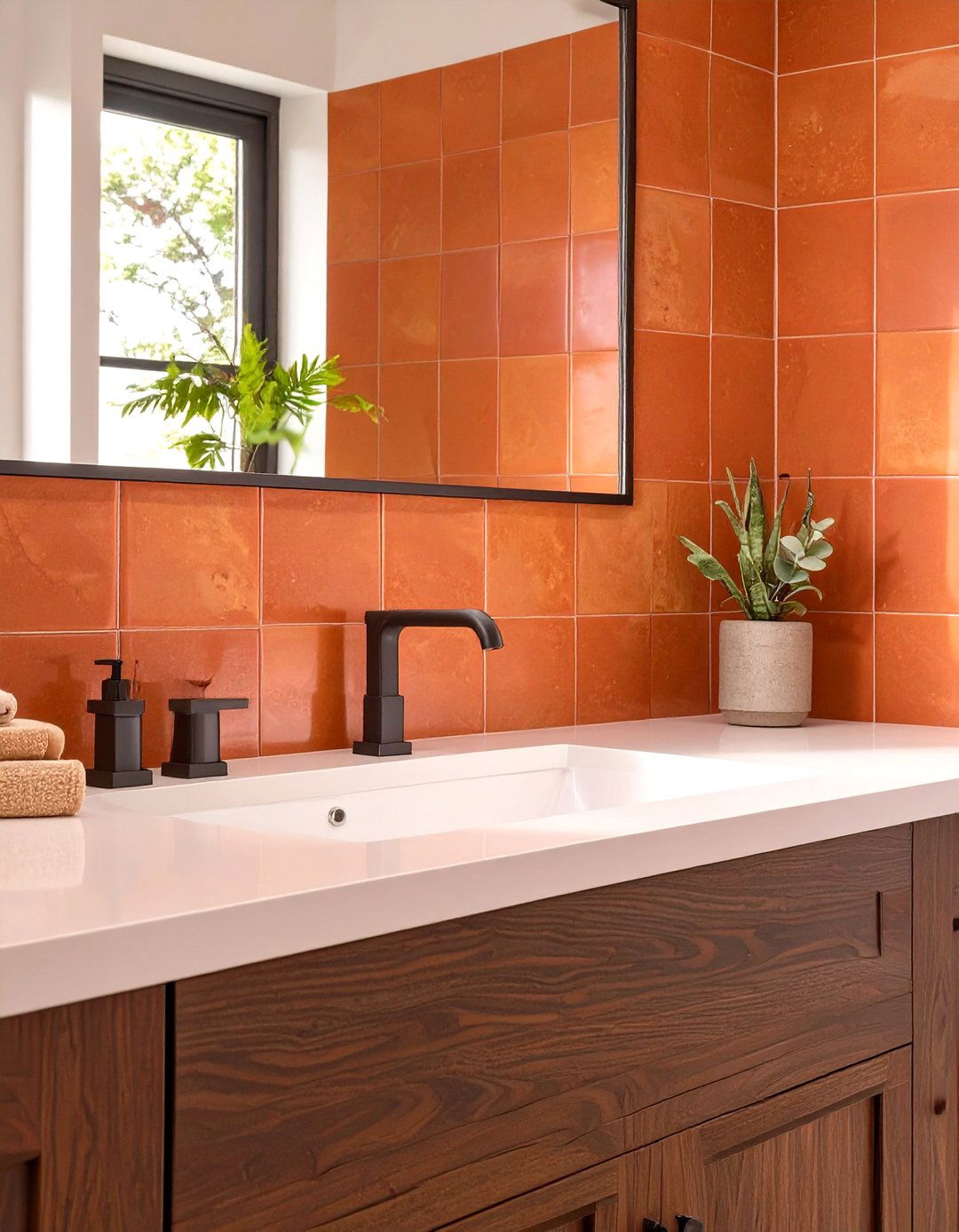 Terra Cotta Tile Bathroom Backsplash - 30 cheap bathroom backsplash ideas