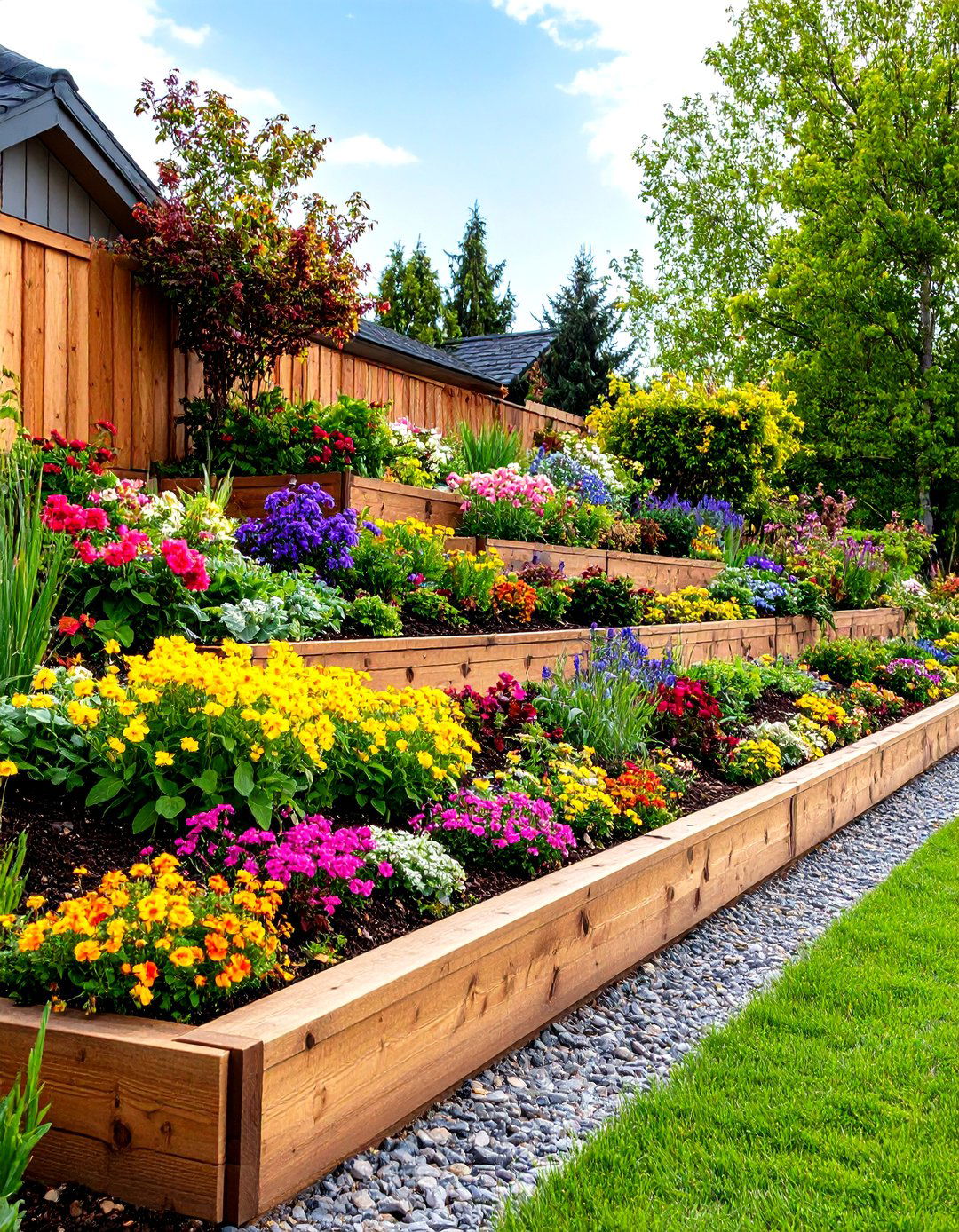Terraced Garden Bed Border - 30 landscaping border ideas