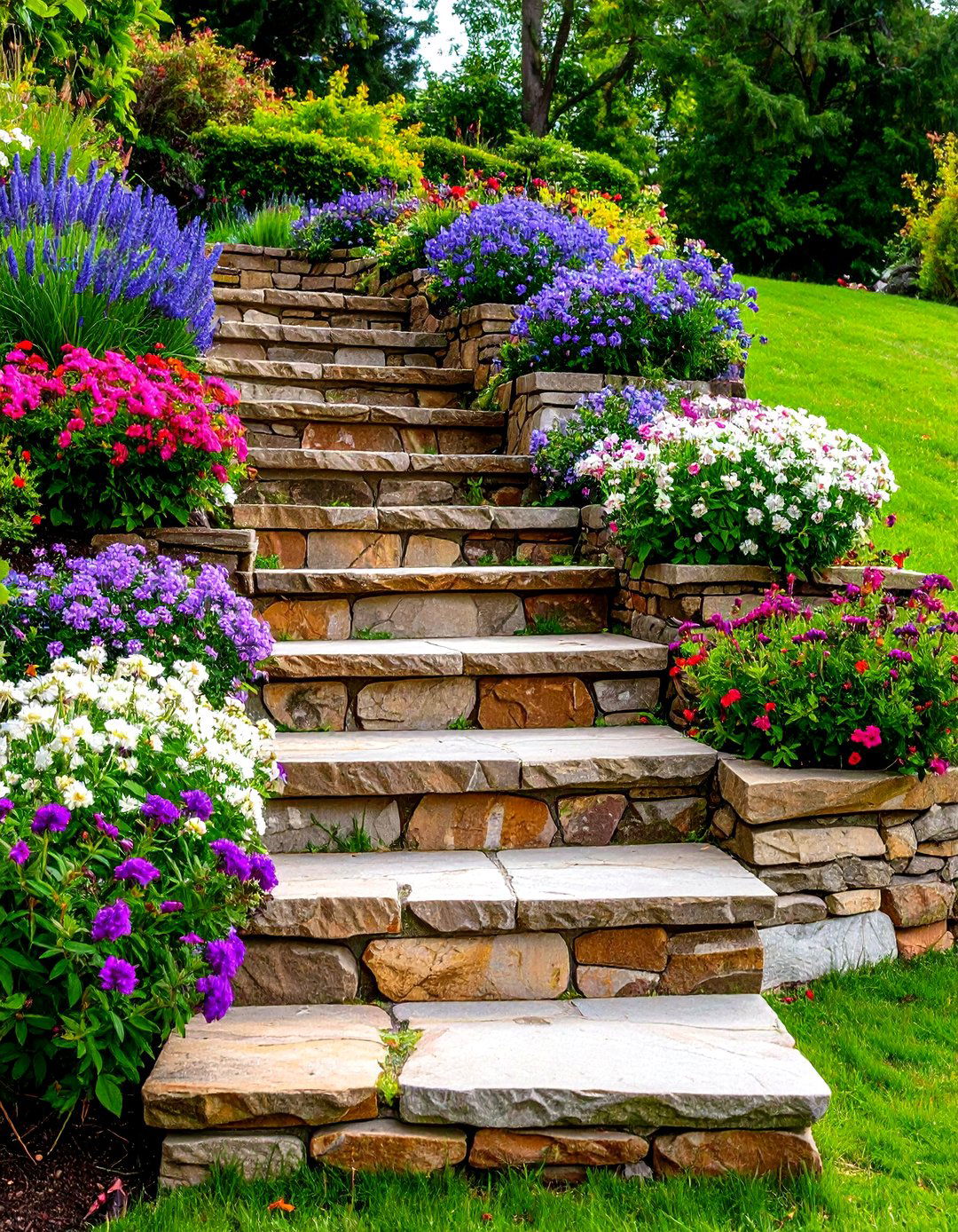 Terraced Garden Path Outdoor Steps - 30 outdoor steps ideas