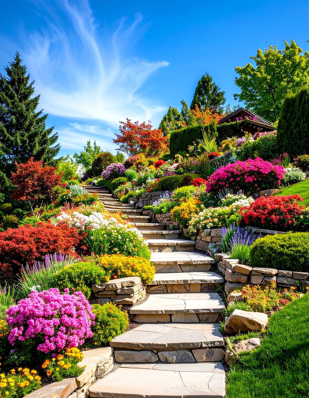 Terraced Slope Garden Bed - 30 garden bed design ideas