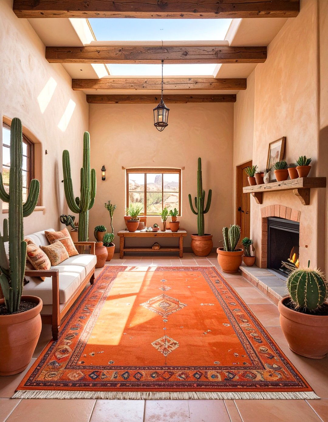 Terracotta Carpet for a Warm Southwestern Style - 30 basement carpet ideas