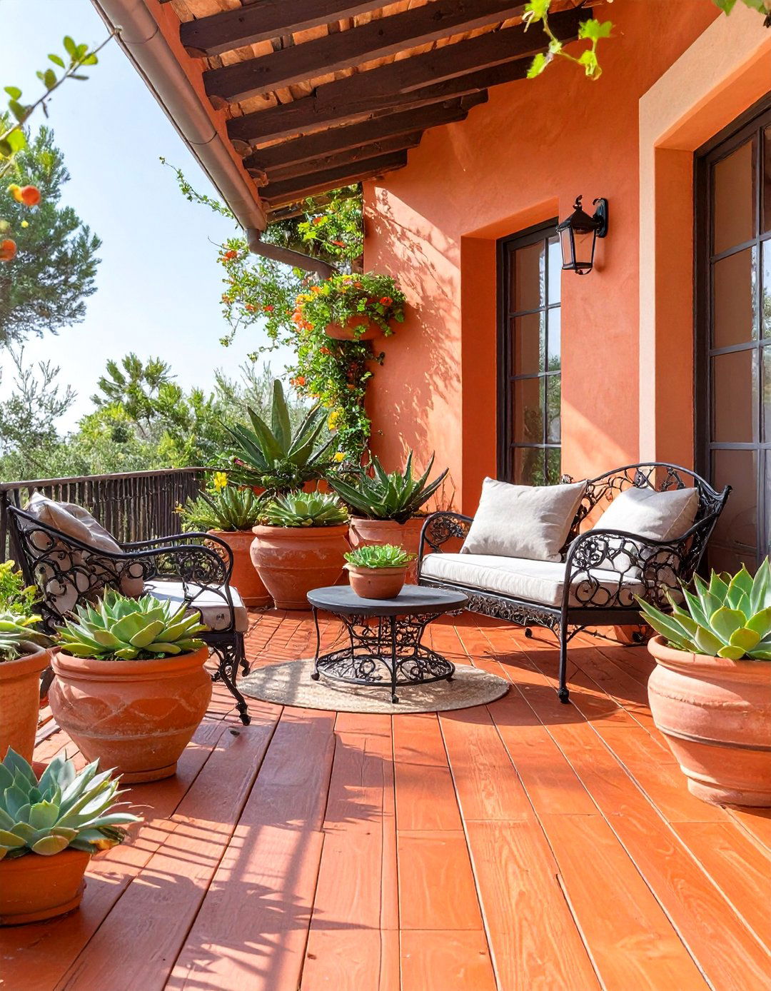 Terracotta Painted Deck - 30 deck painting ideas