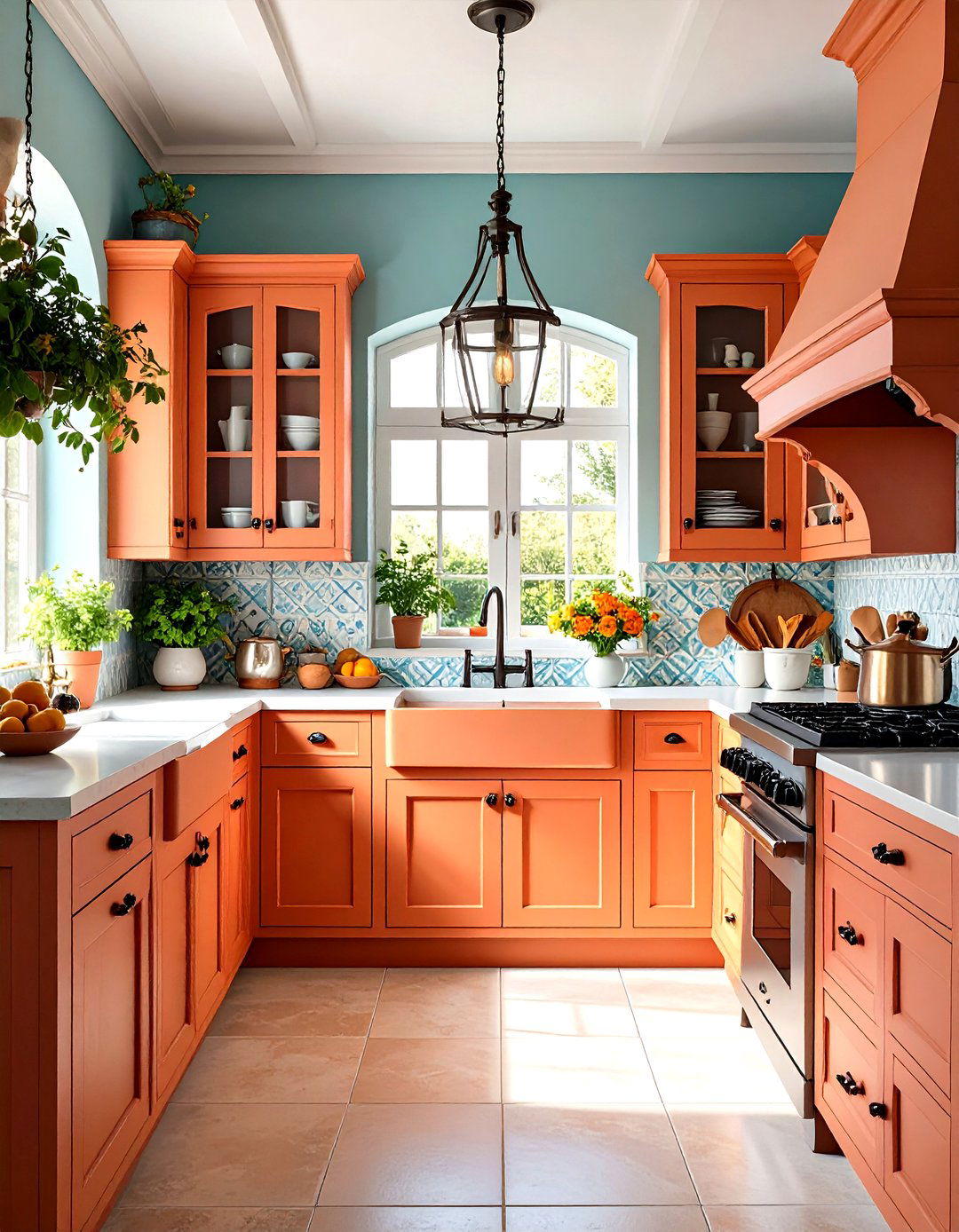 Terracotta Painted Kitchen Cabinets - 30 painted kitchen cabinet ideas