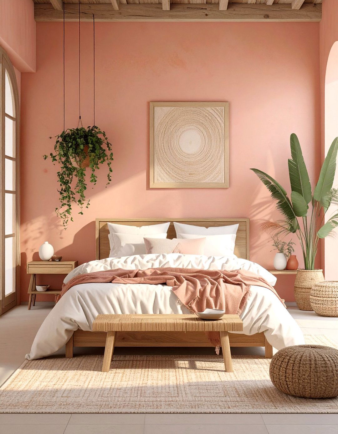 Terracotta Pink and Cream Bedroom - 30 girls bedroom ideas pink