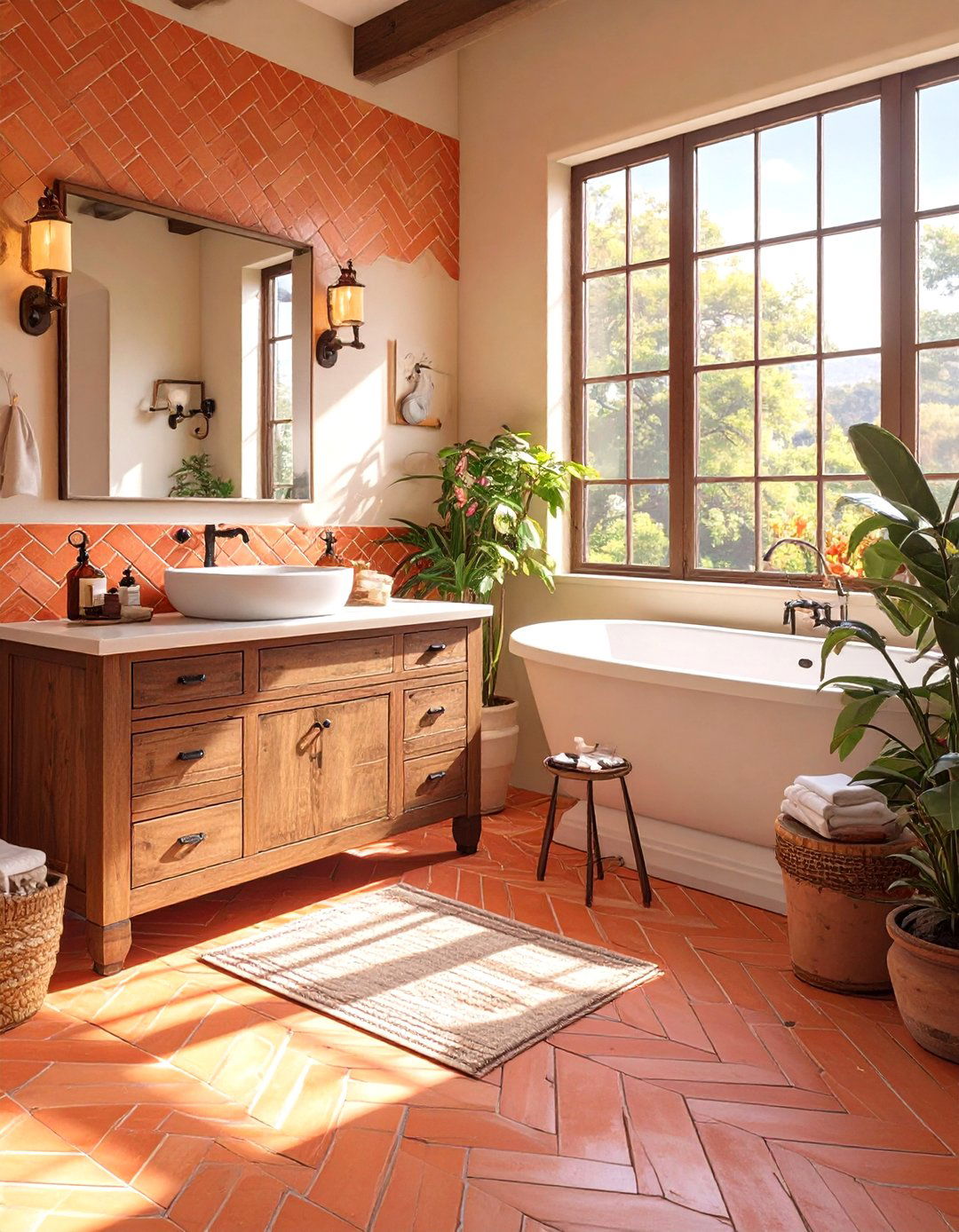 Terracotta Tile Bathroom Backsplash - 30 bathroom vanity backsplash ideas