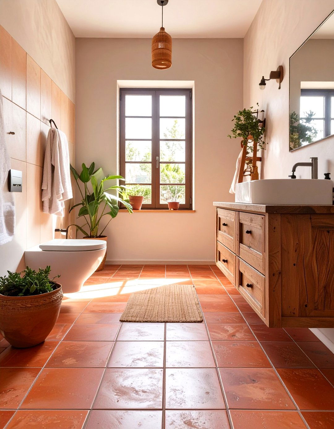 Terracotta Tile Bathroom Floors - 30 bathroom floors ideas