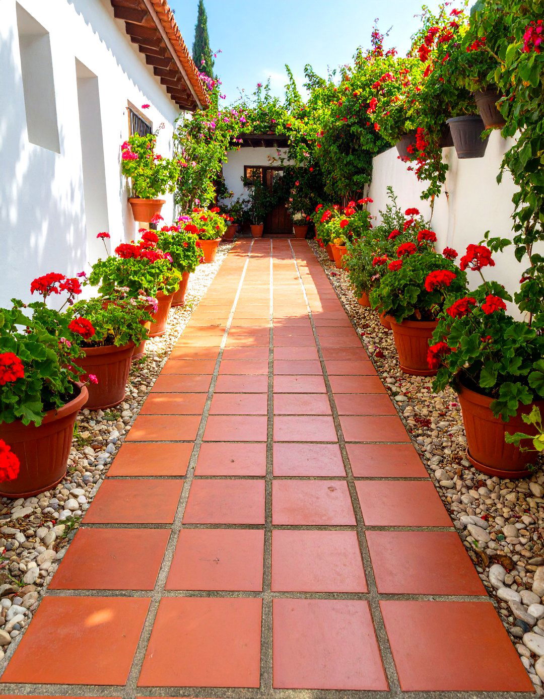 Terracotta Tile Garden Path - 30 unique garden path ideas