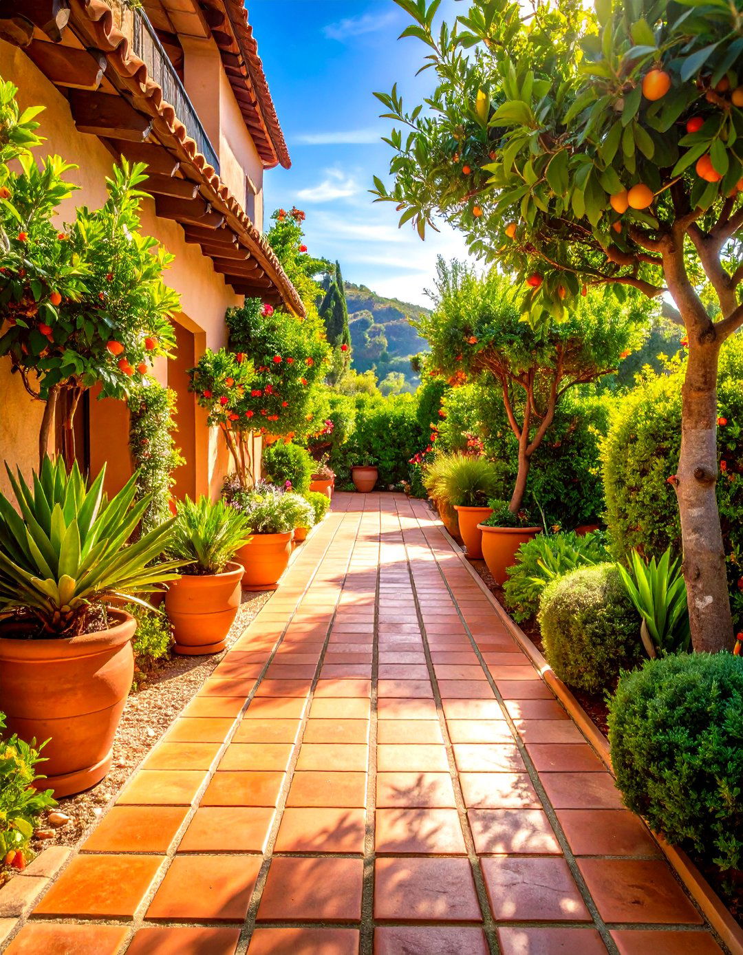 Terracotta Tile Garden Path - 30 garden path ideas
