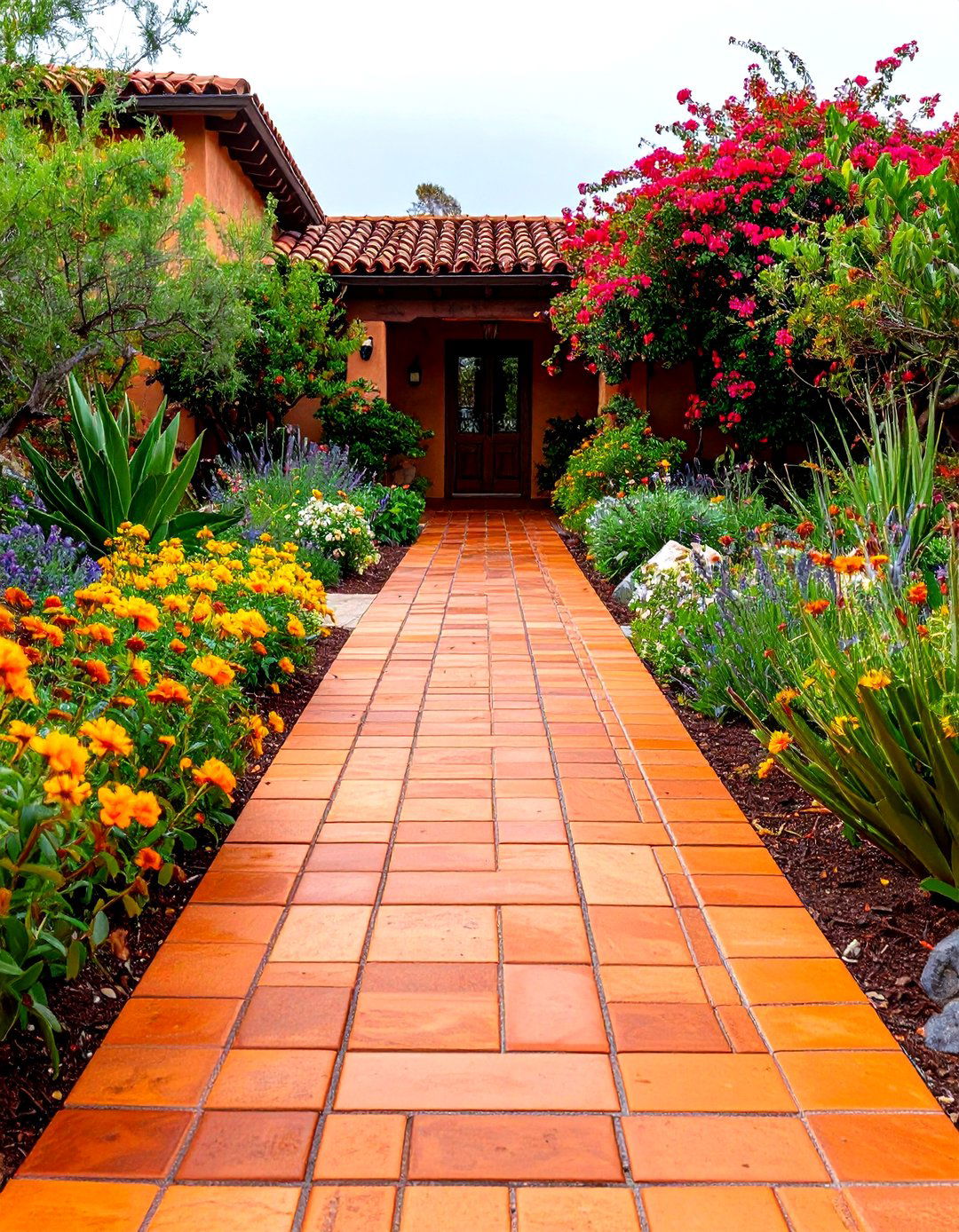 Terracotta Tile Garden Walkway - 30 garden walkway ideas