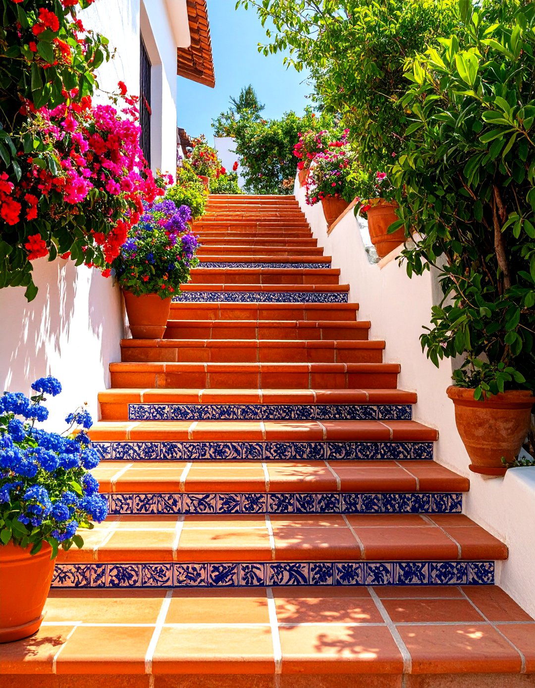 Terracotta Tile Outdoor Steps - 30 outdoor steps ideas