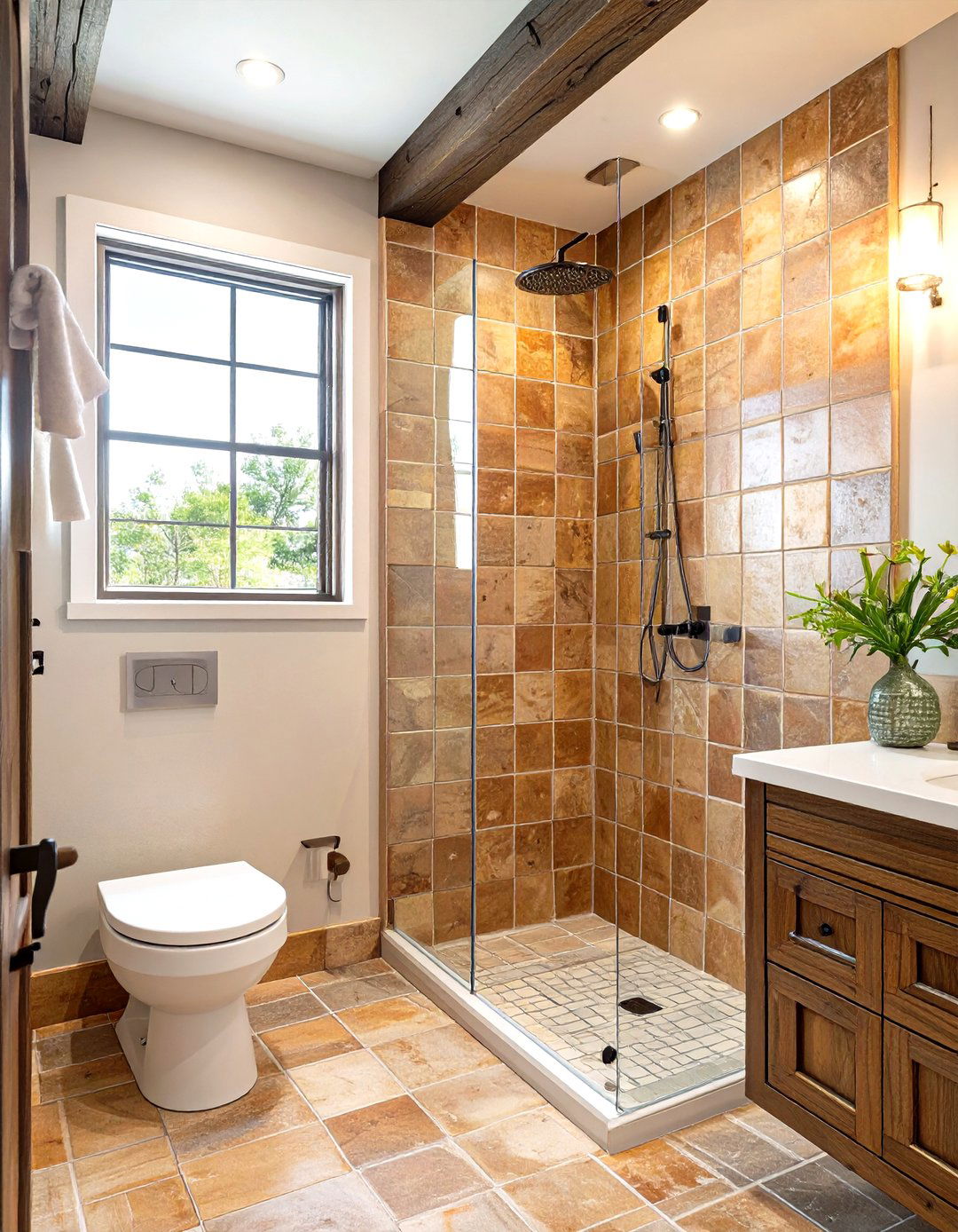 Terracotta Tile Shower Surround - 30 shower surround ideas