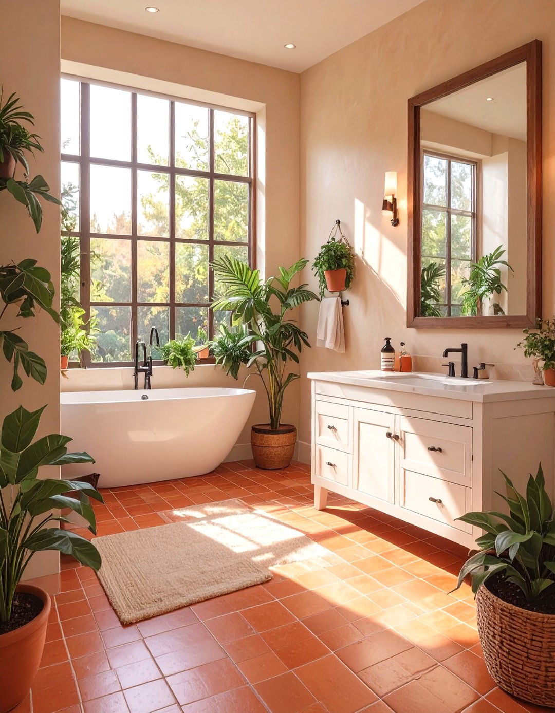 Terracotta Tones Bathroom - 30 bathroom upgrade ideas