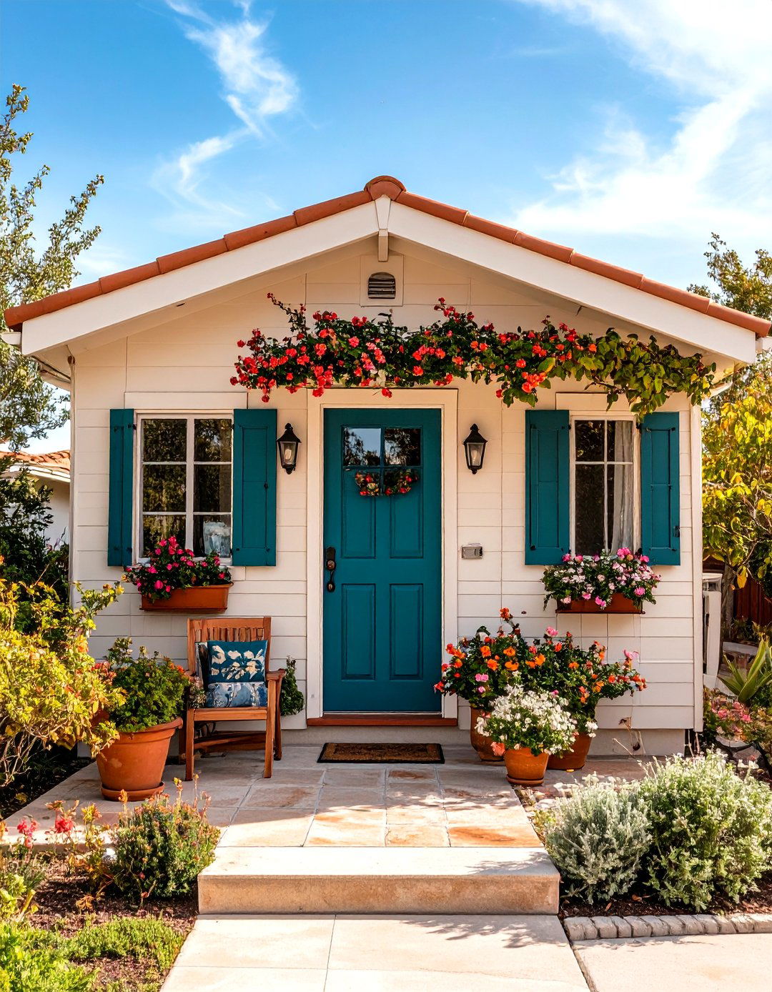 Terracotta and Beige - 30 exterior paint mobile home paint color ideas