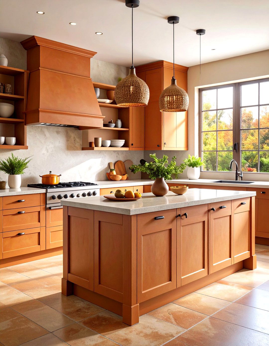 Terracotta and Clay Kitchen Tones - 30 kitchen color trends 2025