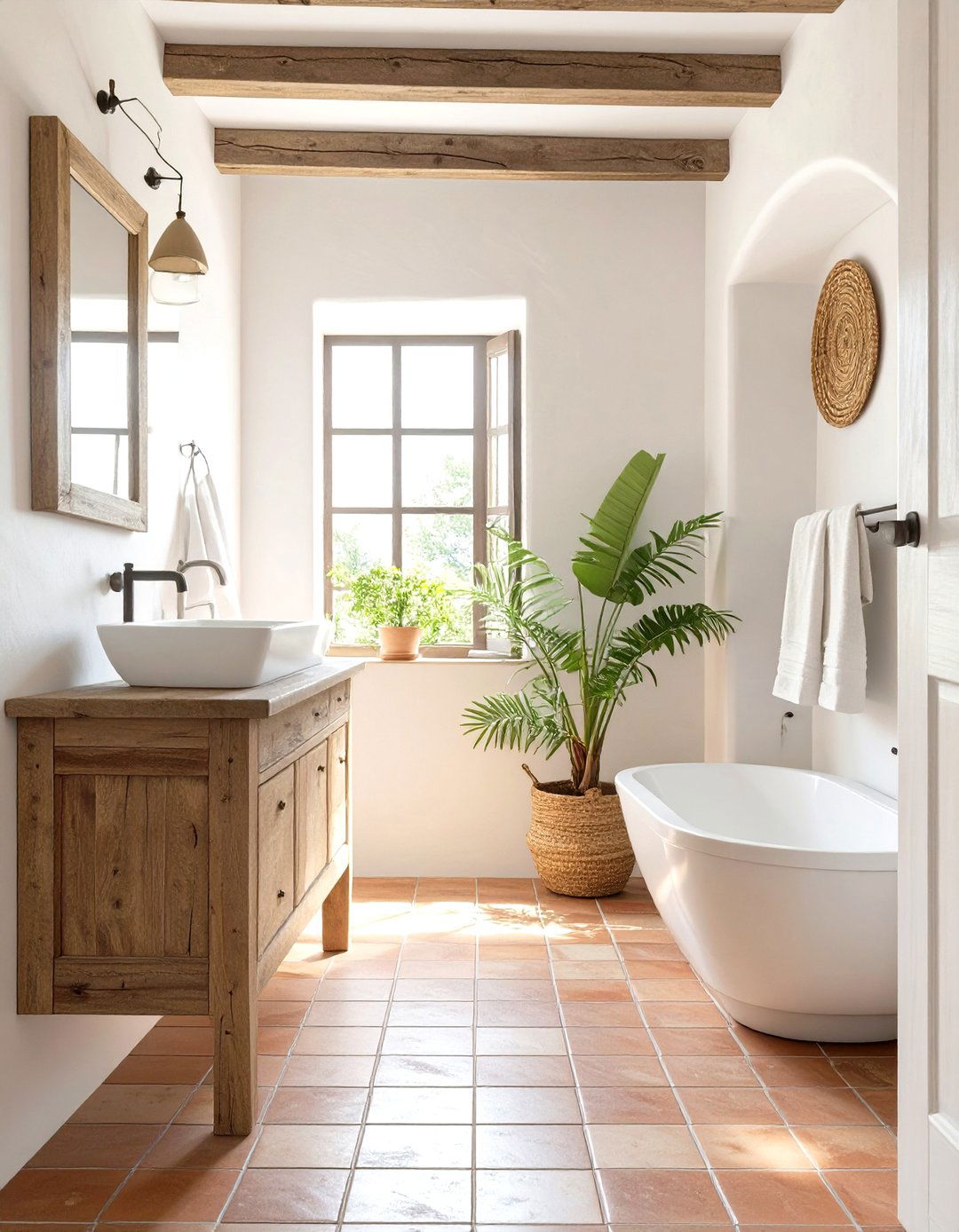 Terracotta for a Warm Rustic Charm - 30 small bathroom bathroom color ideas