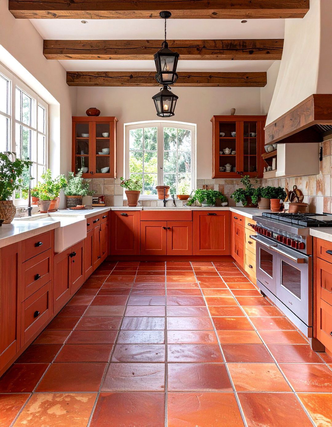 Terracotta or Slate Floor Tiles - 30 rustic kitchen ideas