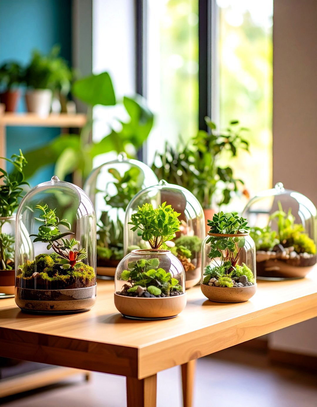 Terrarium and Glass Cloche Living Room Accents - 30 living room indoor plants decoration ideas