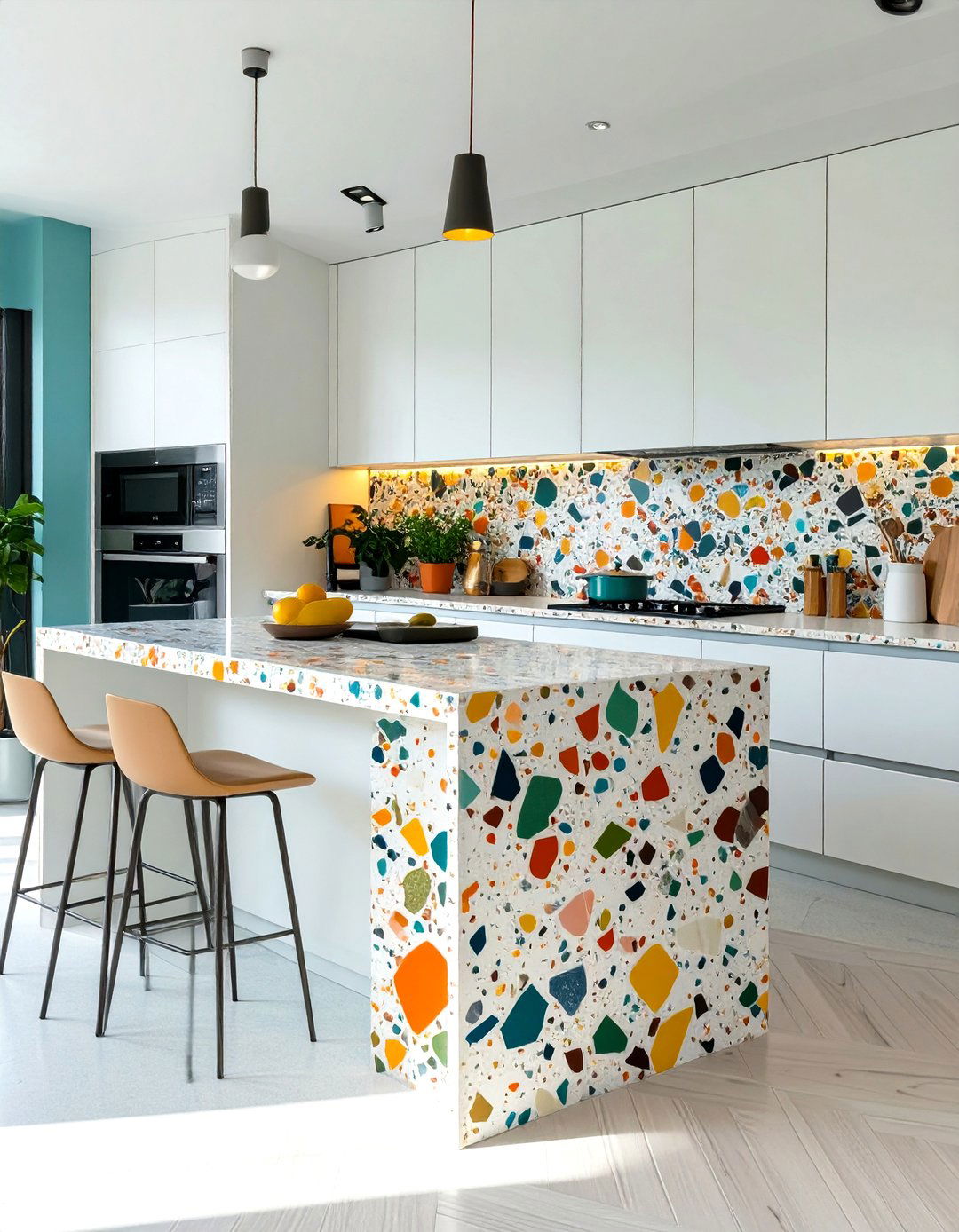 Terrazzo Accented Kitchen - 30 contemporary kitchen ideas