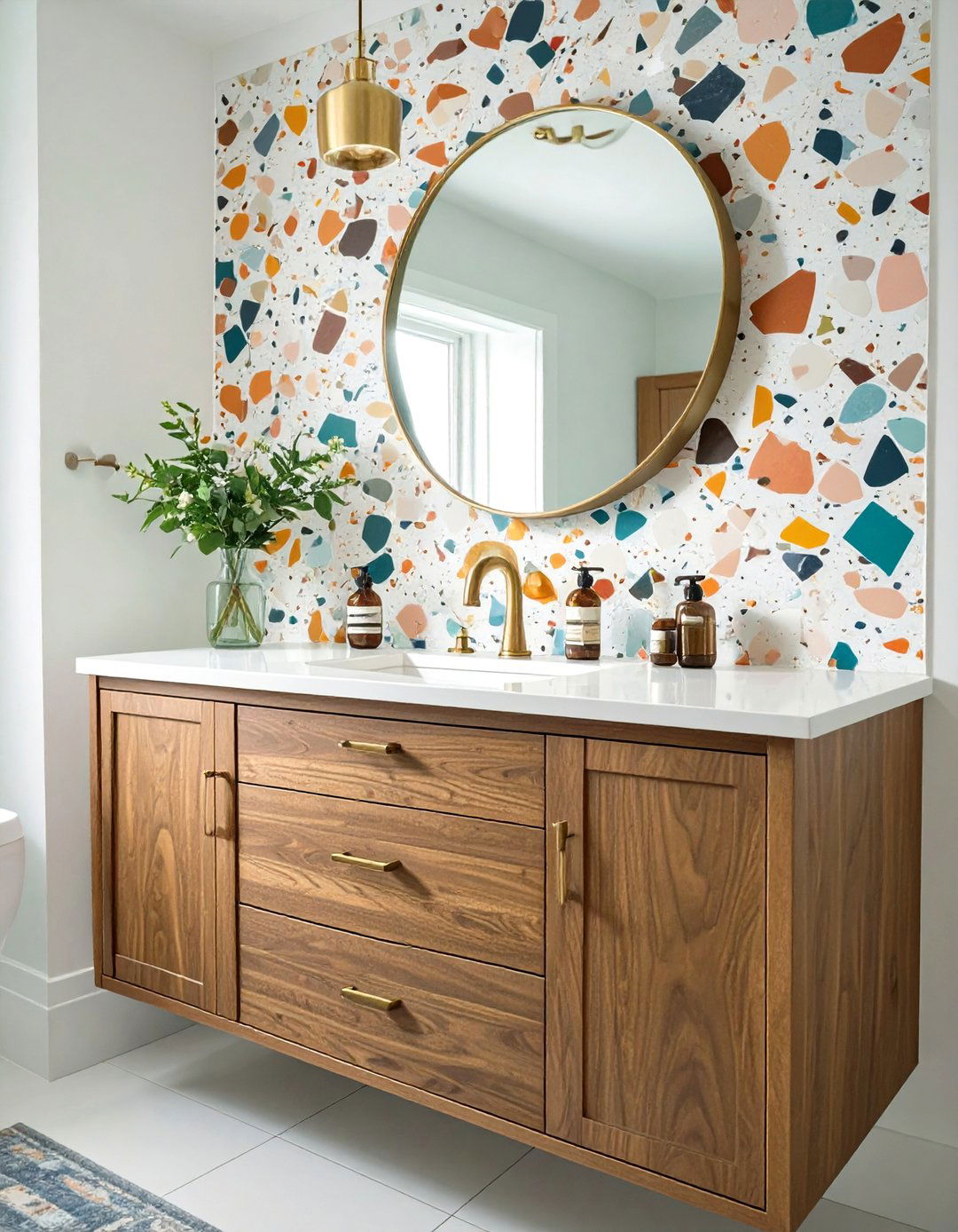 Terrazzo Bathroom Backsplash - 30 bathroom sink backsplash ideas