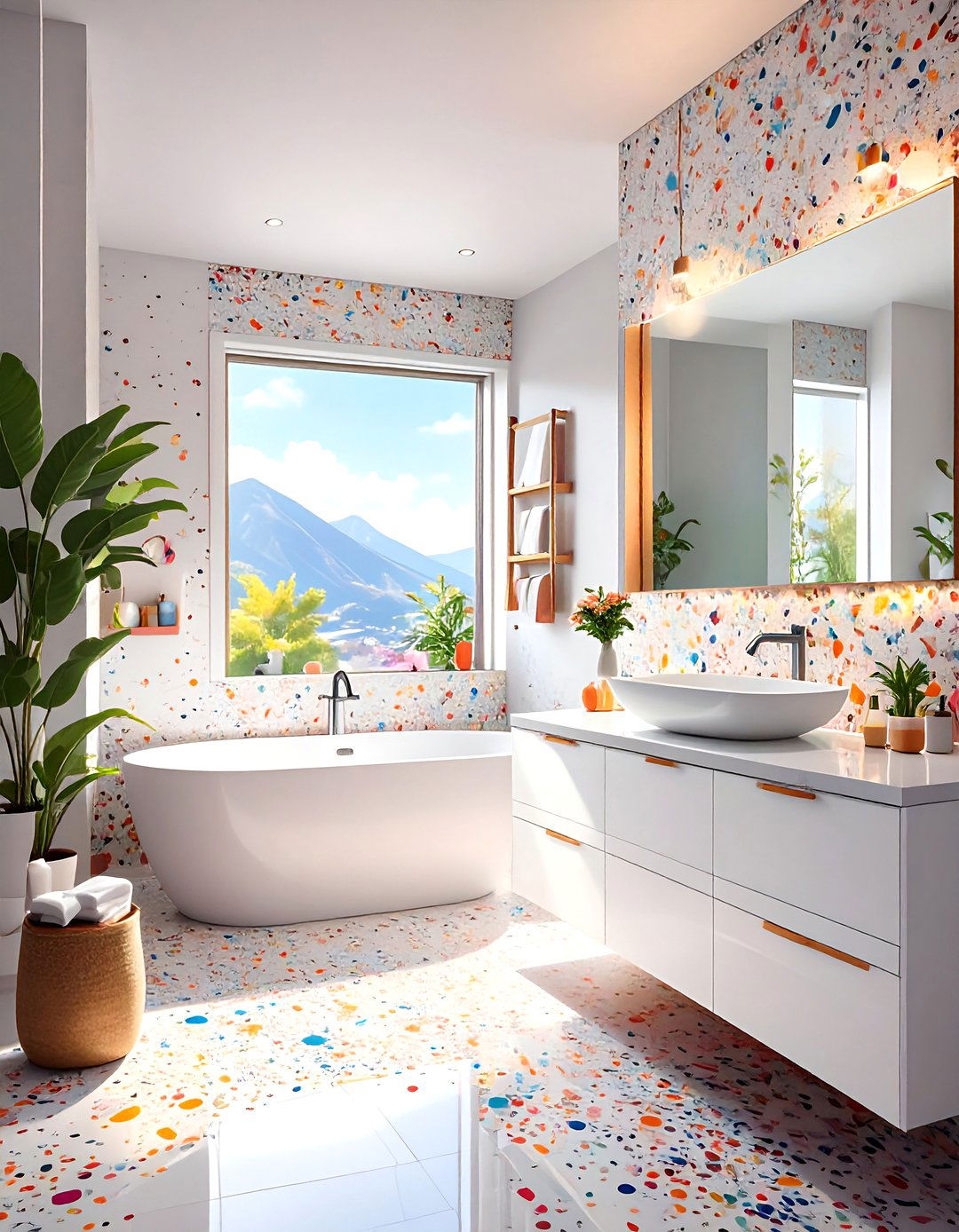 Terrazzo Bathroom Backsplash - 30 bathroom backsplash ideas