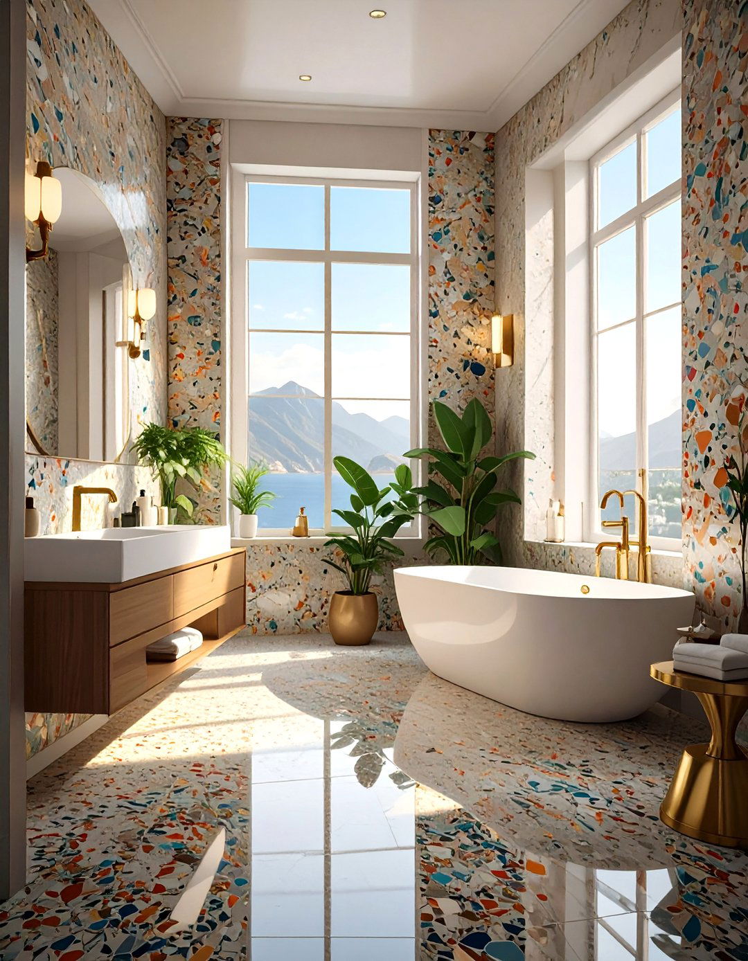Terrazzo Feature Bathroom - 30 bathroom ideas modern