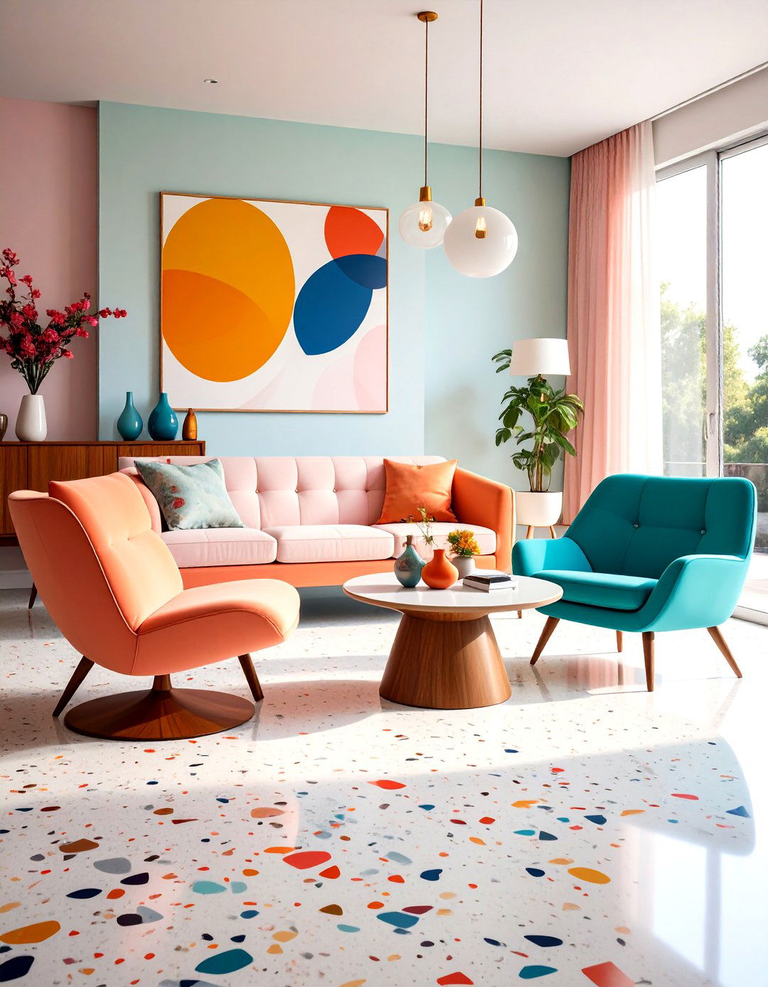 Terrazzo Flooring for a Retro Vibe - 30 living room floor ideas