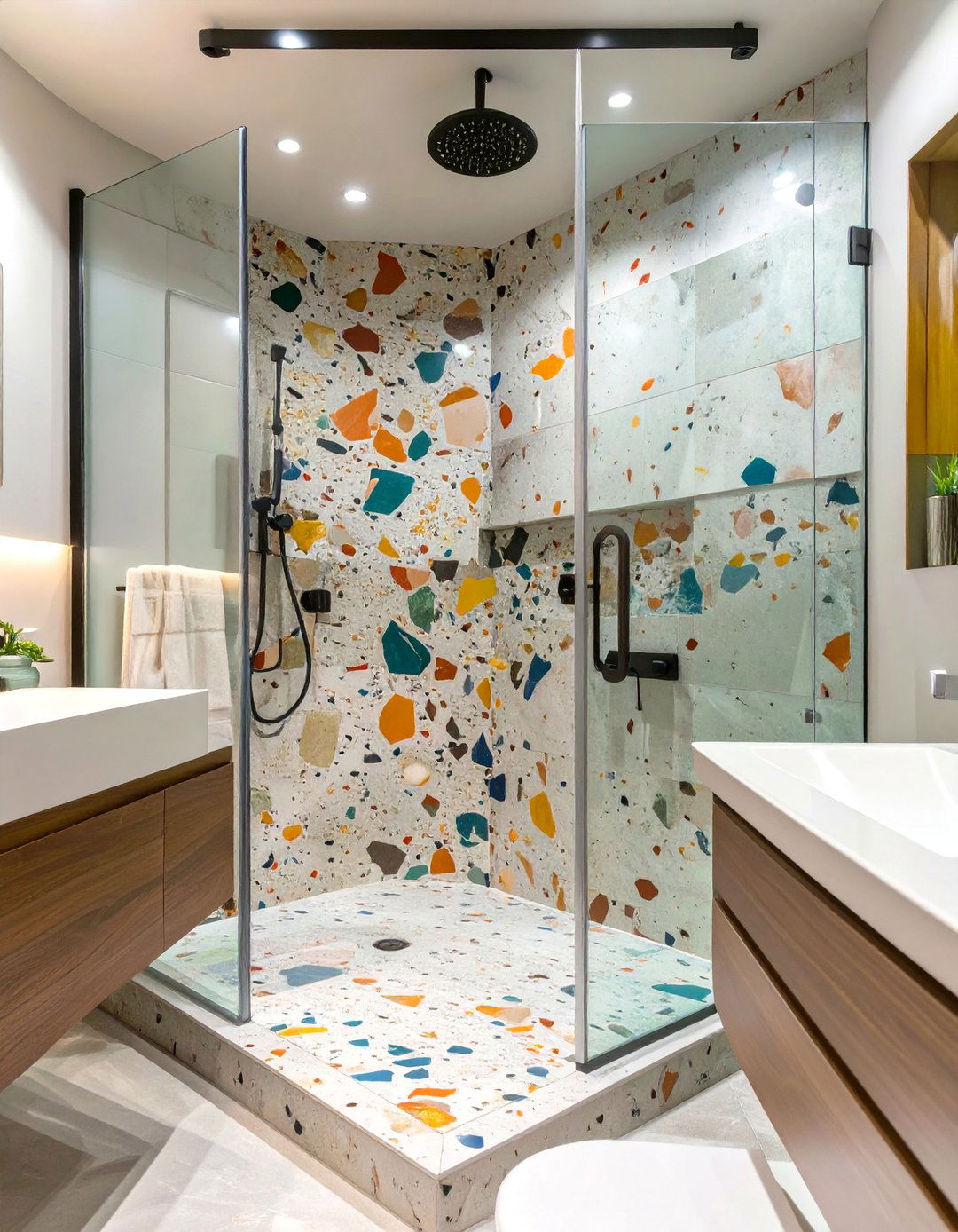 Terrazzo Panel Shower Surround - 30 shower surround ideas