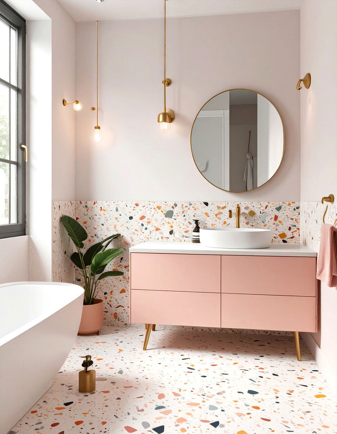 Terrazzo Patterned Bathroom - 30 modern bathroom decor ideas