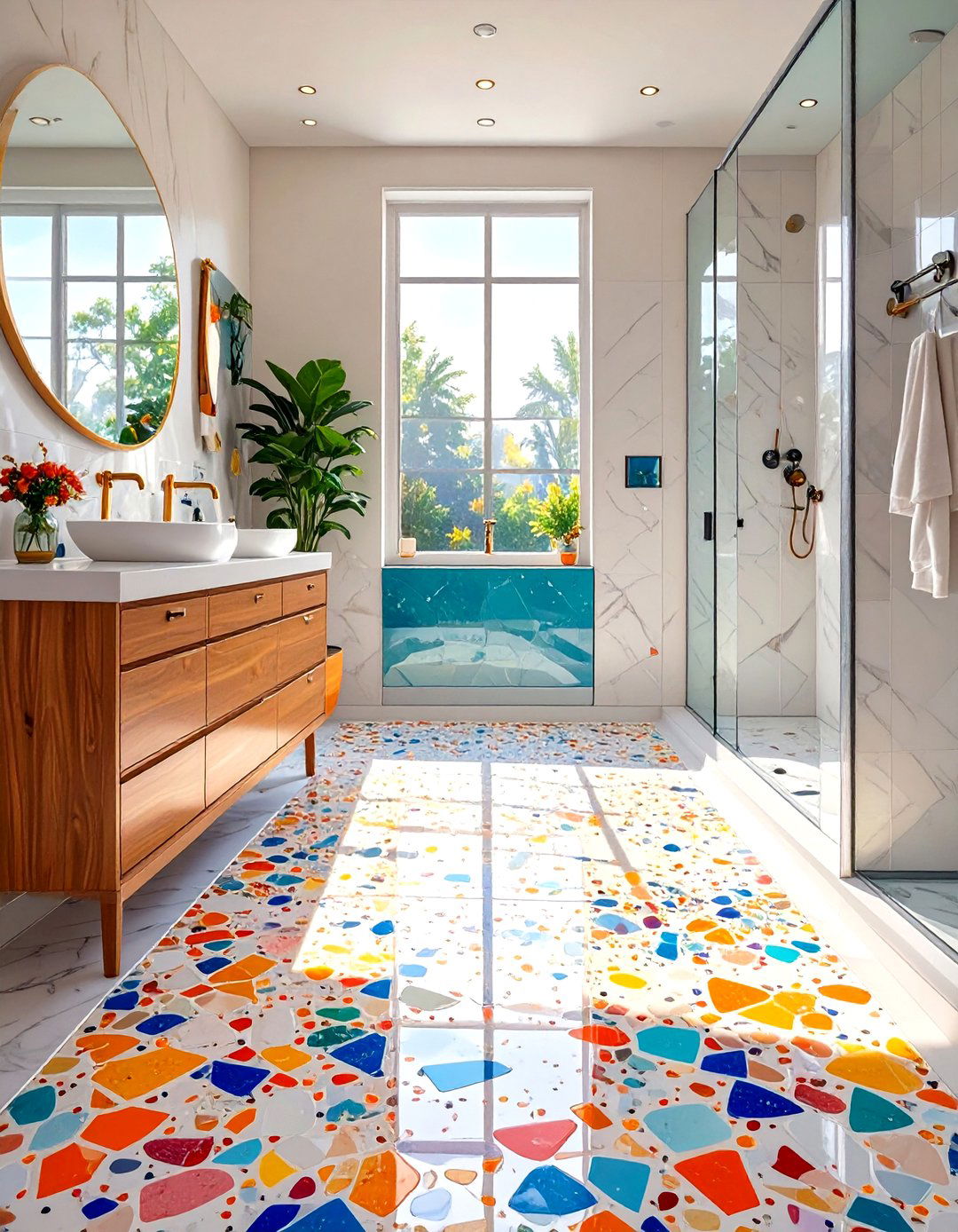Terrazzo Shower Floor - 30 shower floor ideas
