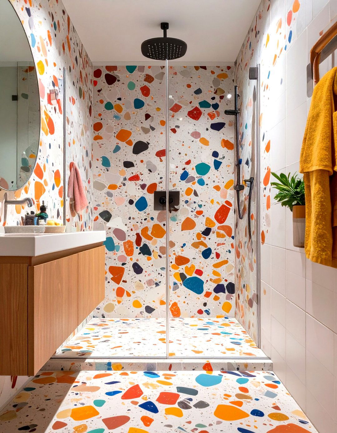 Terrazzo Shower Stall - 30 shower stall ideas