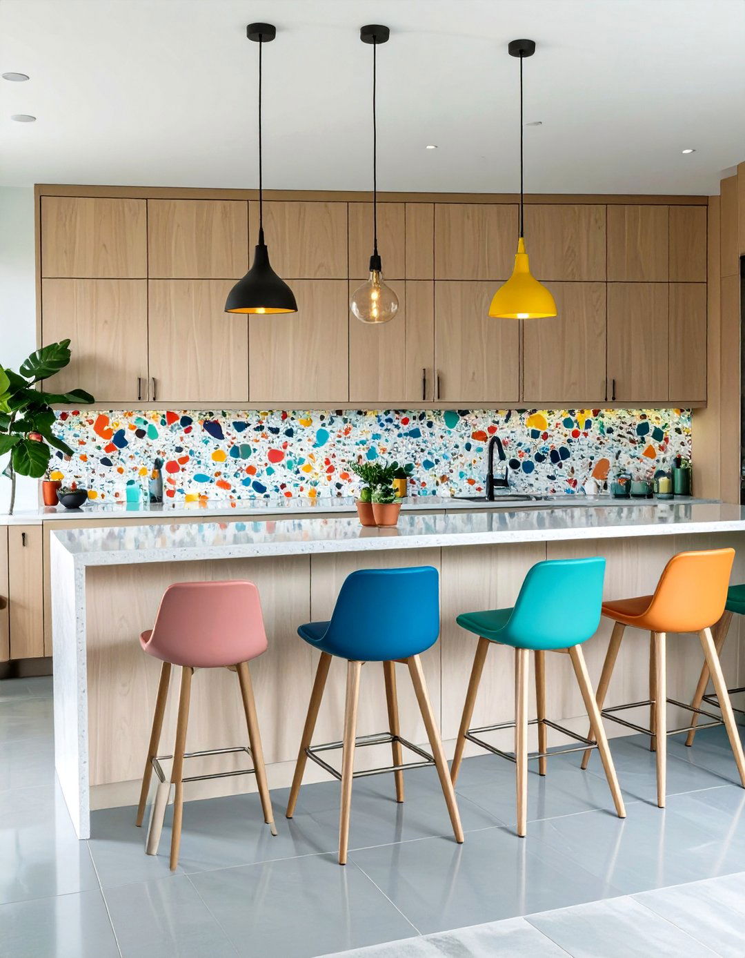 Terrazzo Slab Bar Backsplash - 30 bar backsplash ideas