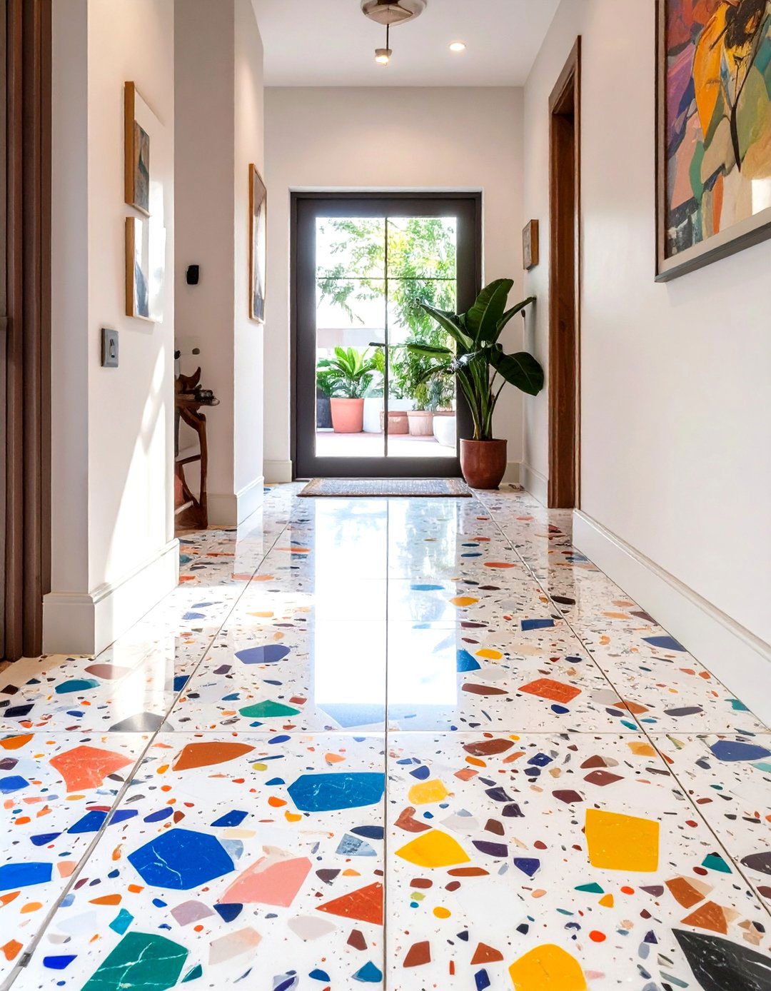 Terrazzo Style Tile Floor - 30 small entryway tile floor ideas
