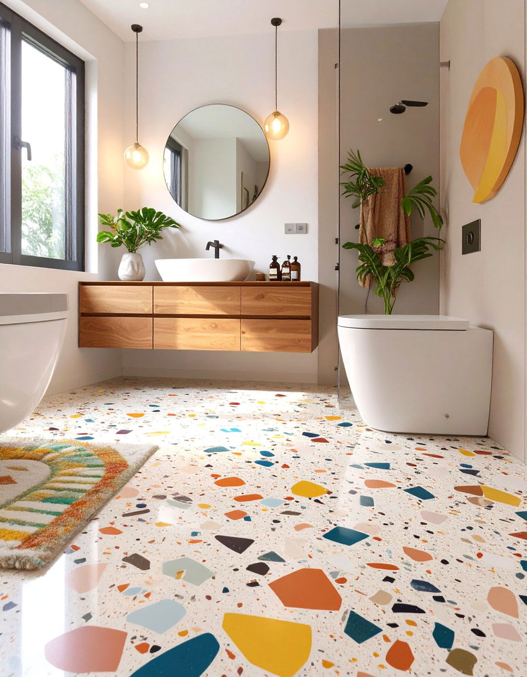 Terrazzo Tile Bathroom Floor - 30 bathroom floor ideas