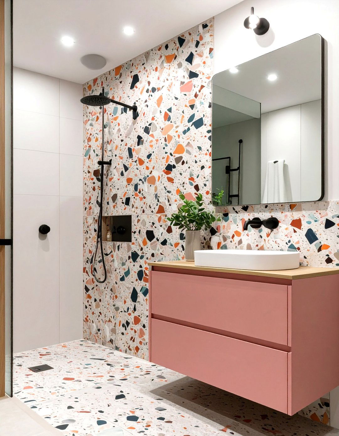 Terrazzo Tile Half Bathroom - 30 half bathroom ideas