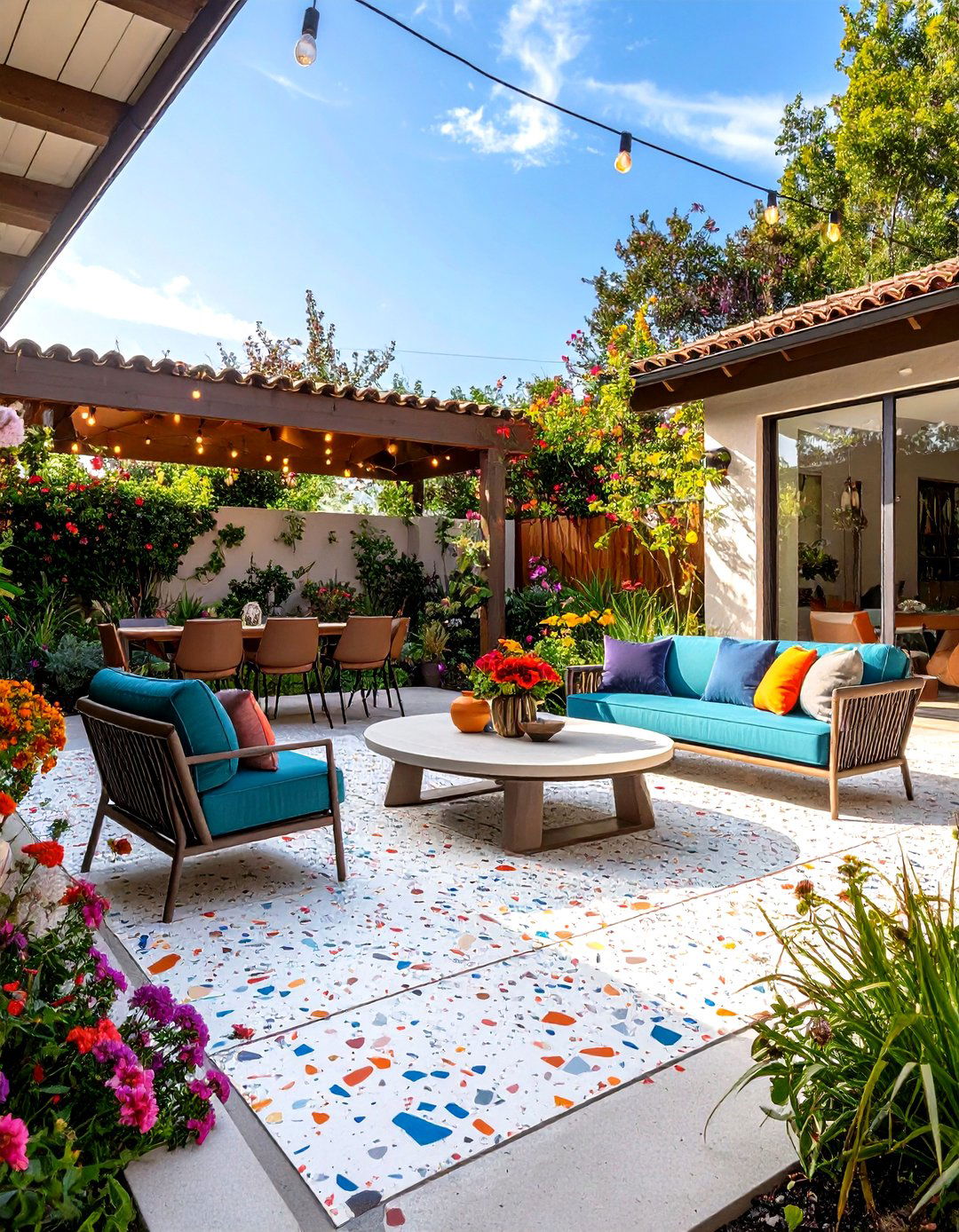 Terrazzo Tile Patio Floor - 30 patio floor ideas