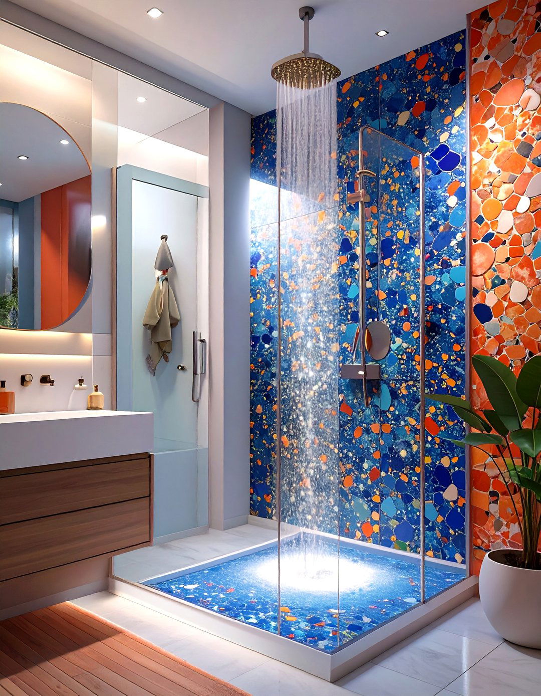 Terrazzo Tile Small Walk In Shower - 30 small walk in shower ideas