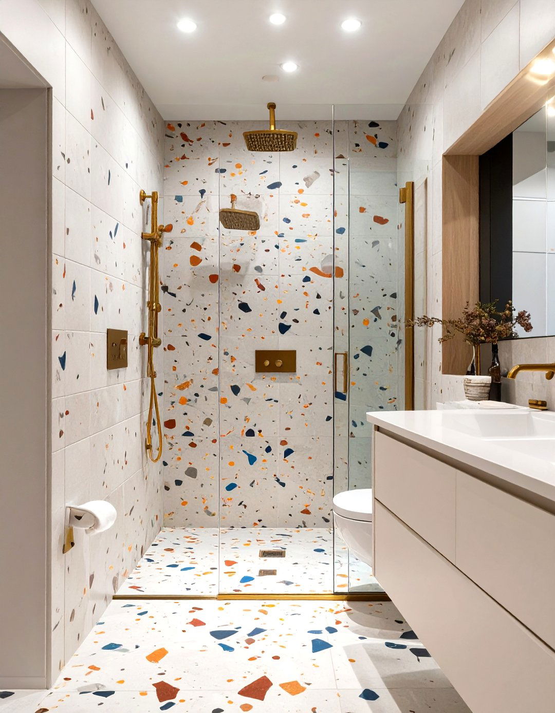 Terrazzo Tile Walk In Shower - 30 master bathroom walk in shower tile ideas