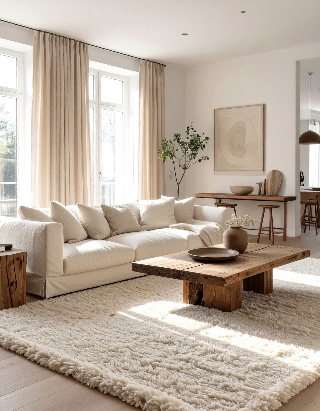 Textural Neutral Open Living Room - 30 open living room ideas