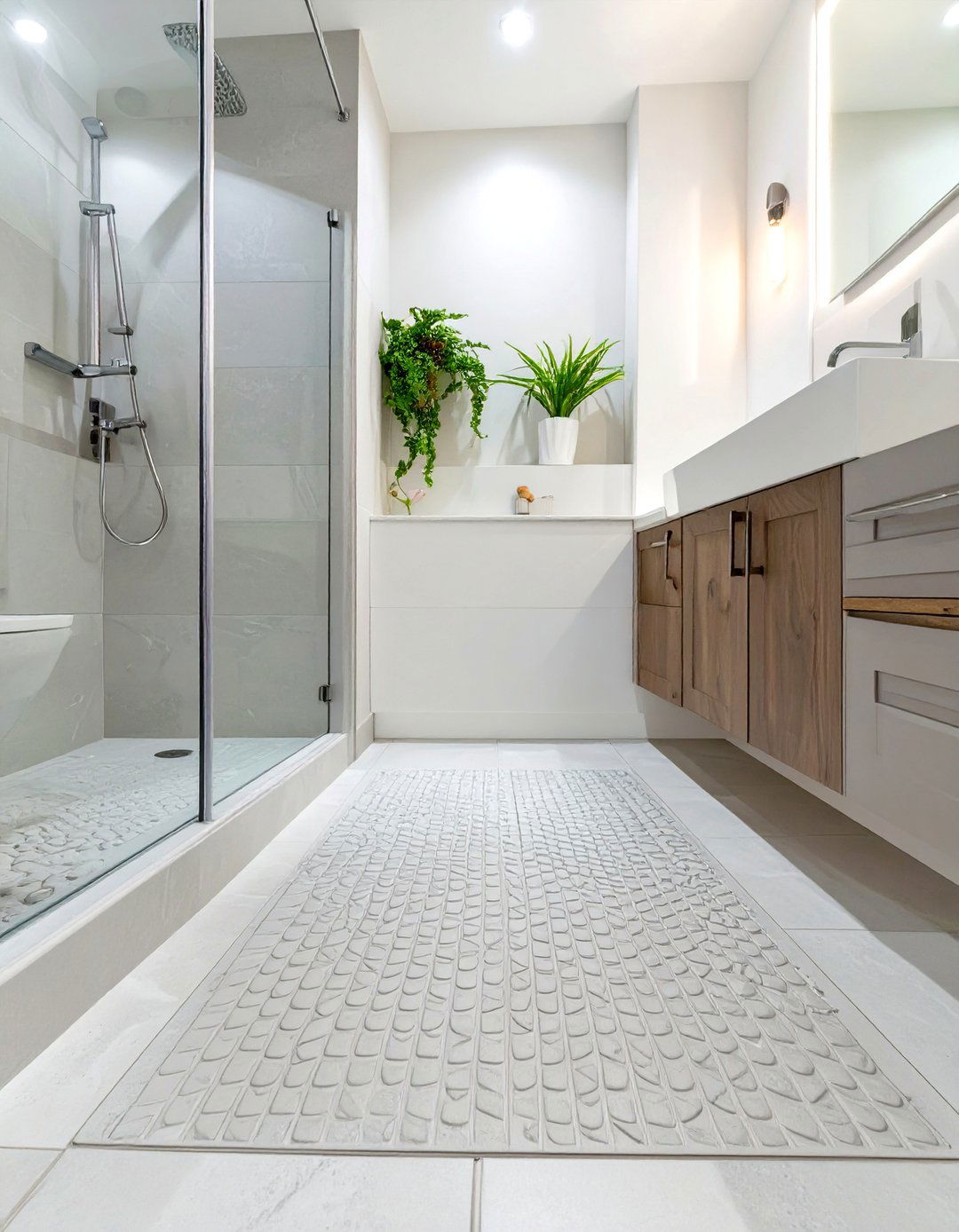 Textured Anti Slip Porcelain Shower Floor - 30 shower floor ideas