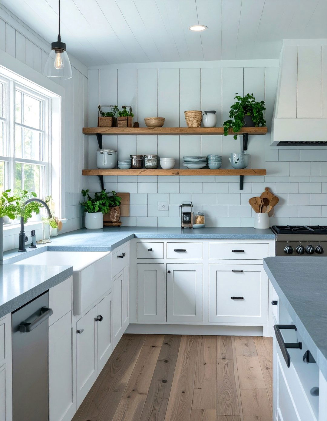 Textured Beadboard Panel Backsplash - 30 white cabinet kitchen backsplash ideas