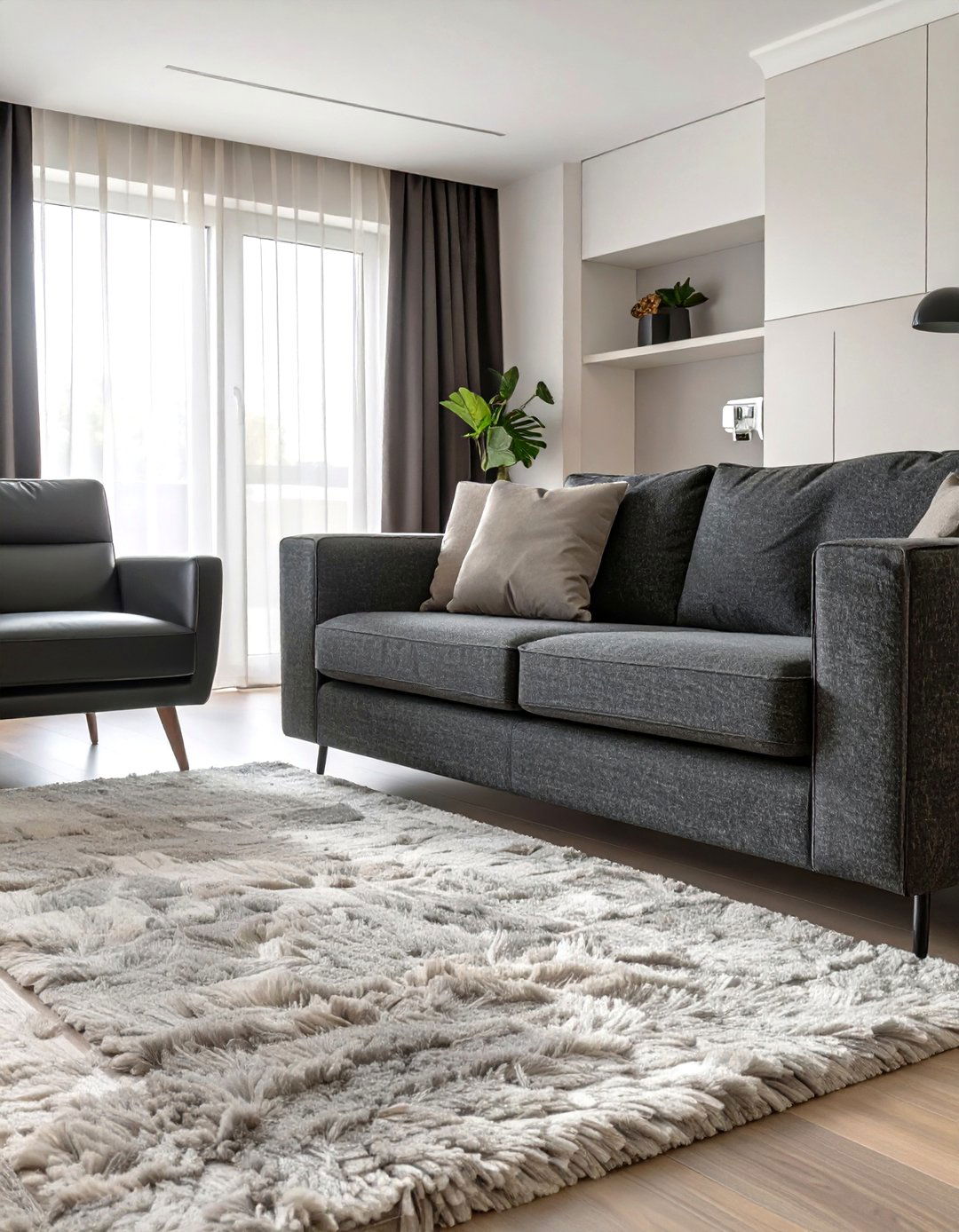 Textured Black and Grey Living Room - 30 modern black and grey living room ideas
