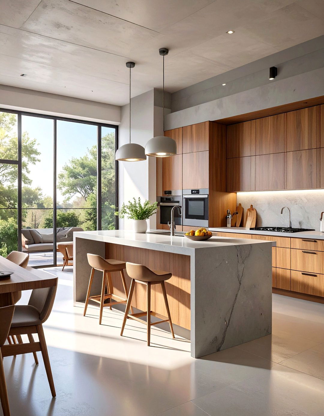 Textured Concrete Kitchen - 30 luxury modern kitchen designs